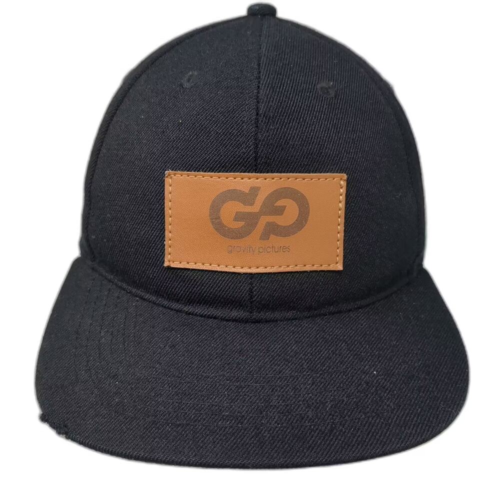 Origaudio Snapback Black Brown Hat OS Gravity Pictures Logo Patch Flat Brim